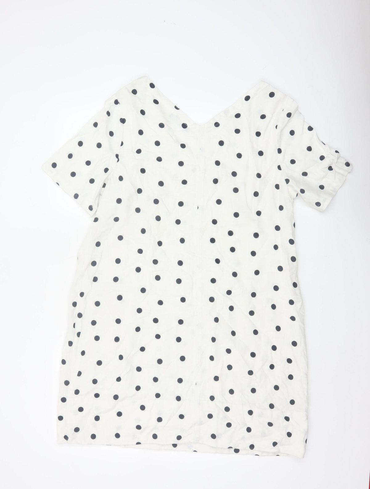 Marks and Spencer Women White Polka Dot UK 16 Shift Dress Pockets