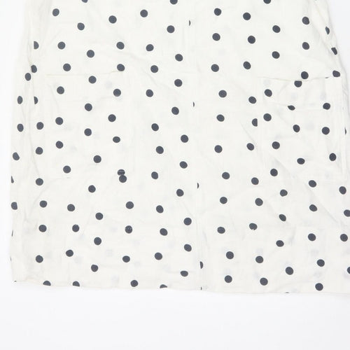 Marks and Spencer Women White Polka Dot UK 16 Shift Dress Pockets