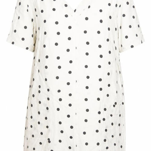 Marks and Spencer Women White Polka Dot UK 16 Shift Dress Pockets