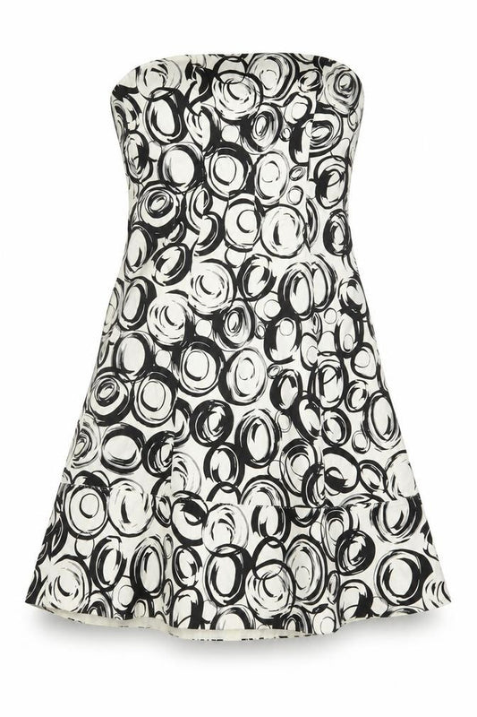Front view of Coast Women Black Ivory, size 8, Fit & Flare Strapless Party Dress