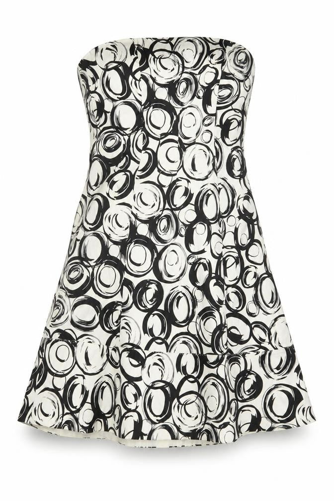 Coast Women Black Ivory Size 8 Fit & Flare Strapless Party Dress