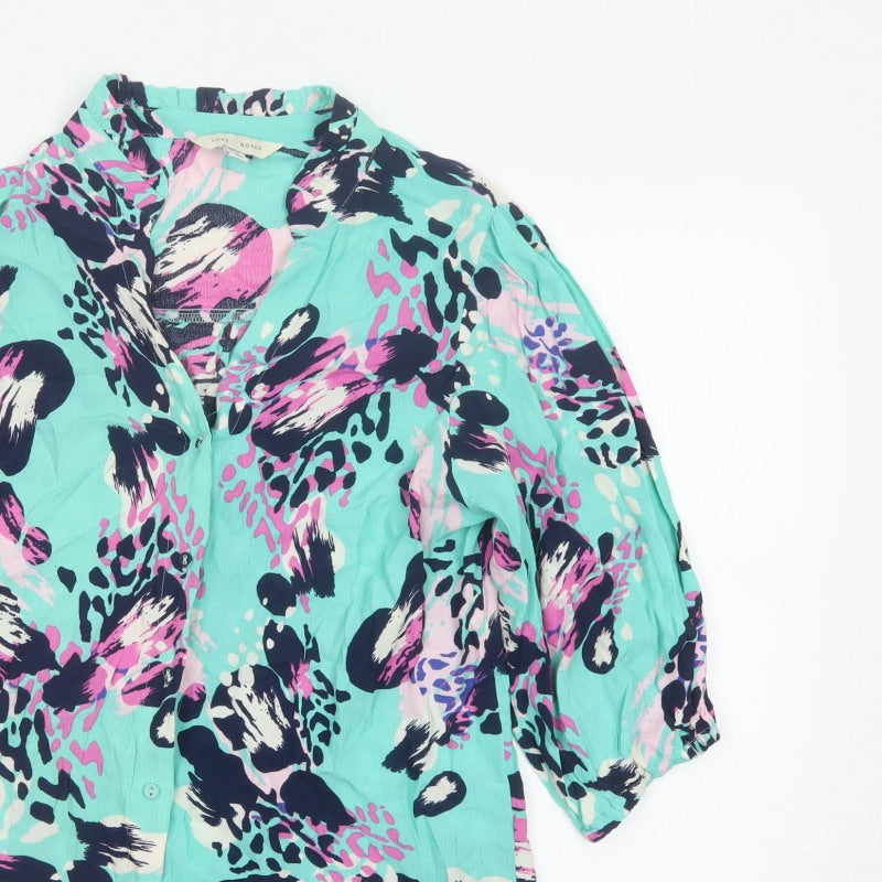 Love & Roses Women Multicoloured UK 12 V-Neck Button-Up Blouse