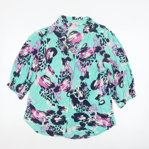 Love & Roses Women Multicoloured UK 12 V-Neck Button-Up Blouse