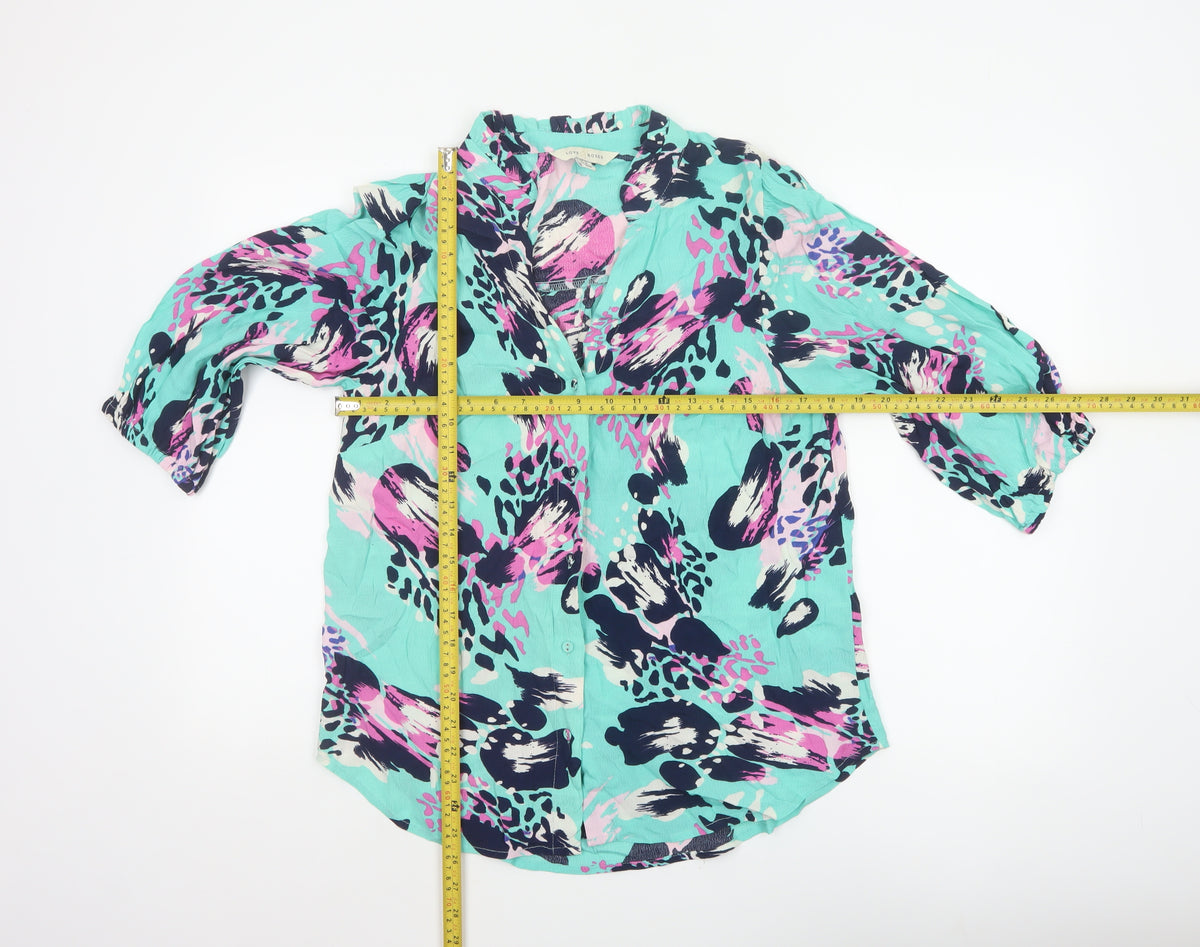 Love & Roses Women Multicoloured UK 12 V-Neck Button-Up Blouse