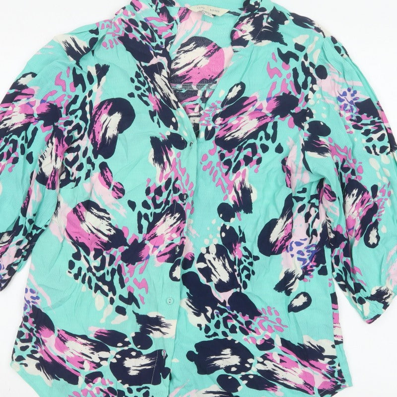 Love & Roses Women Multicoloured UK 12 V-Neck Button-Up Blouse
