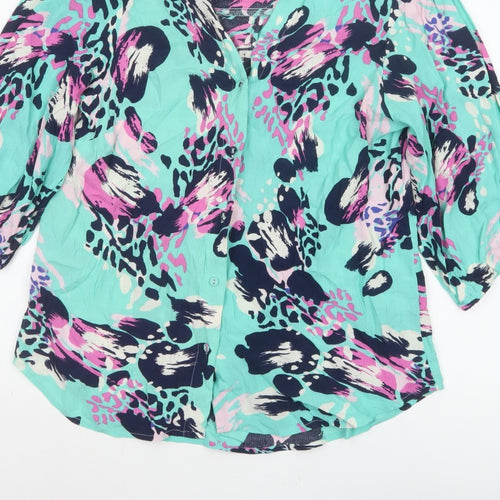 Love & Roses Women Multicoloured UK 12 V-Neck Button-Up Blouse