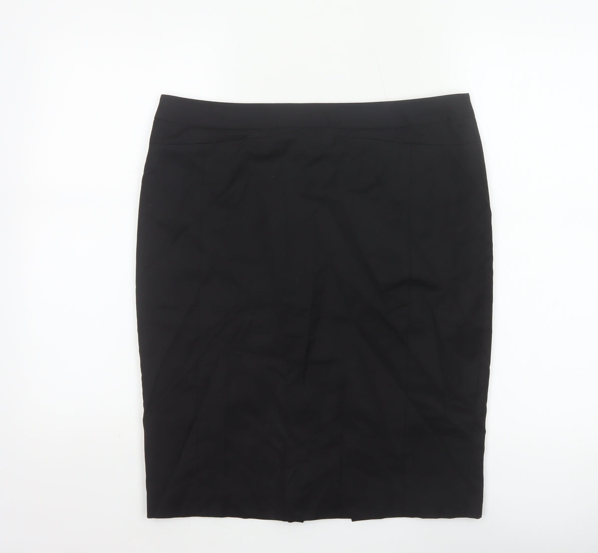 Ted Baker Women Black UK 14 Wool Pencil Knee Length Skirt