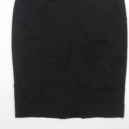 Ted Baker Women Black UK 14 Wool Pencil Knee Length Skirt