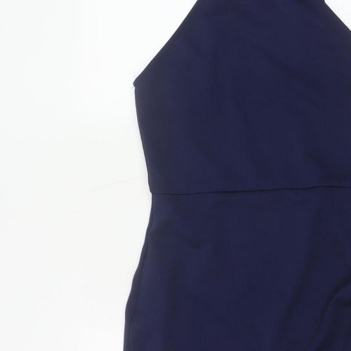 River Island Women Blue UK 12 Bodycon Knee Length Halter Party Dress