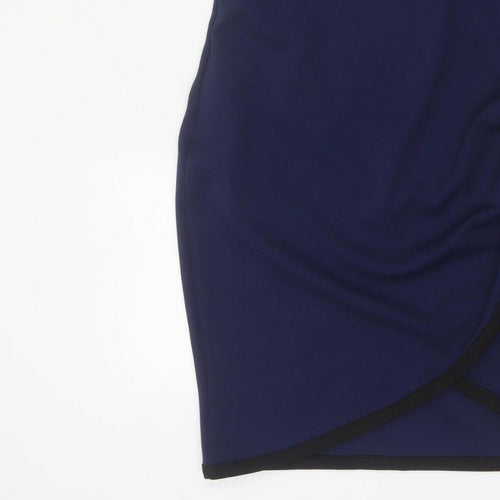 River Island Women Blue UK 12 Bodycon Knee Length Halter Party Dress