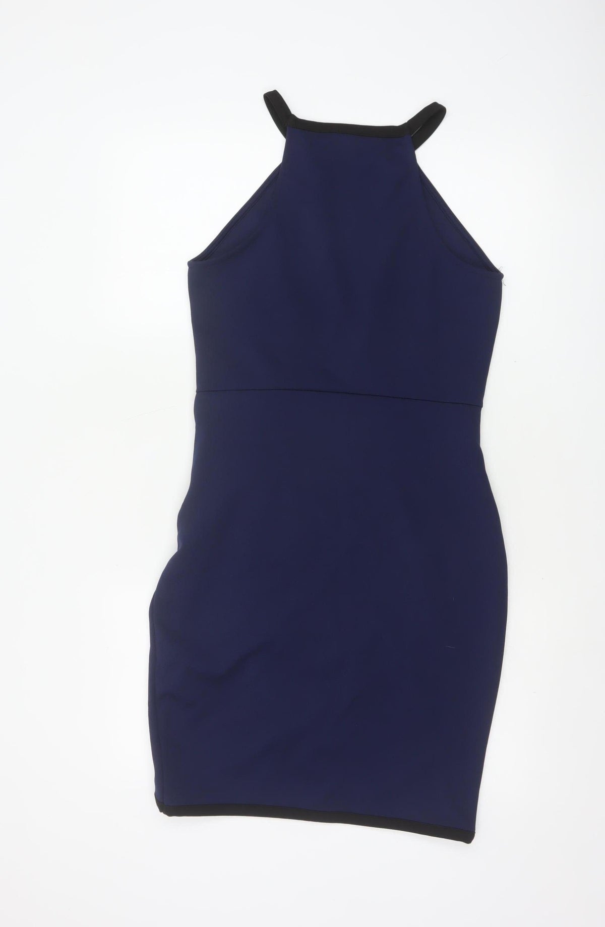 River Island Women Blue UK 12 Bodycon Knee Length Halter Party Dress