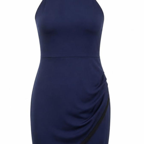 River Island Women Blue UK 12 Bodycon Knee Length Halter Party Dress