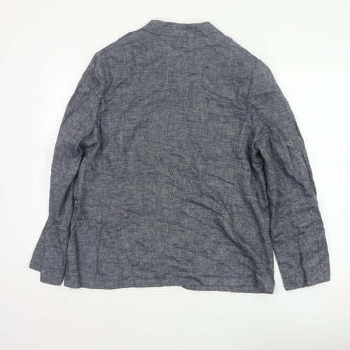 Marks and Spencer Women’s Blue Linen Blend Open Jacket UK 16