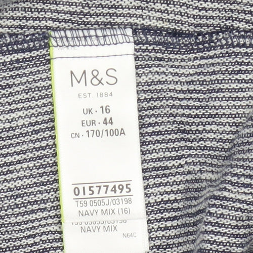 Marks and Spencer Women’s Blue Linen Blend Open Jacket UK 16