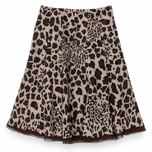 Uniform John Paul Richard Women Beige Leopard Print Flare Skirt UK 6