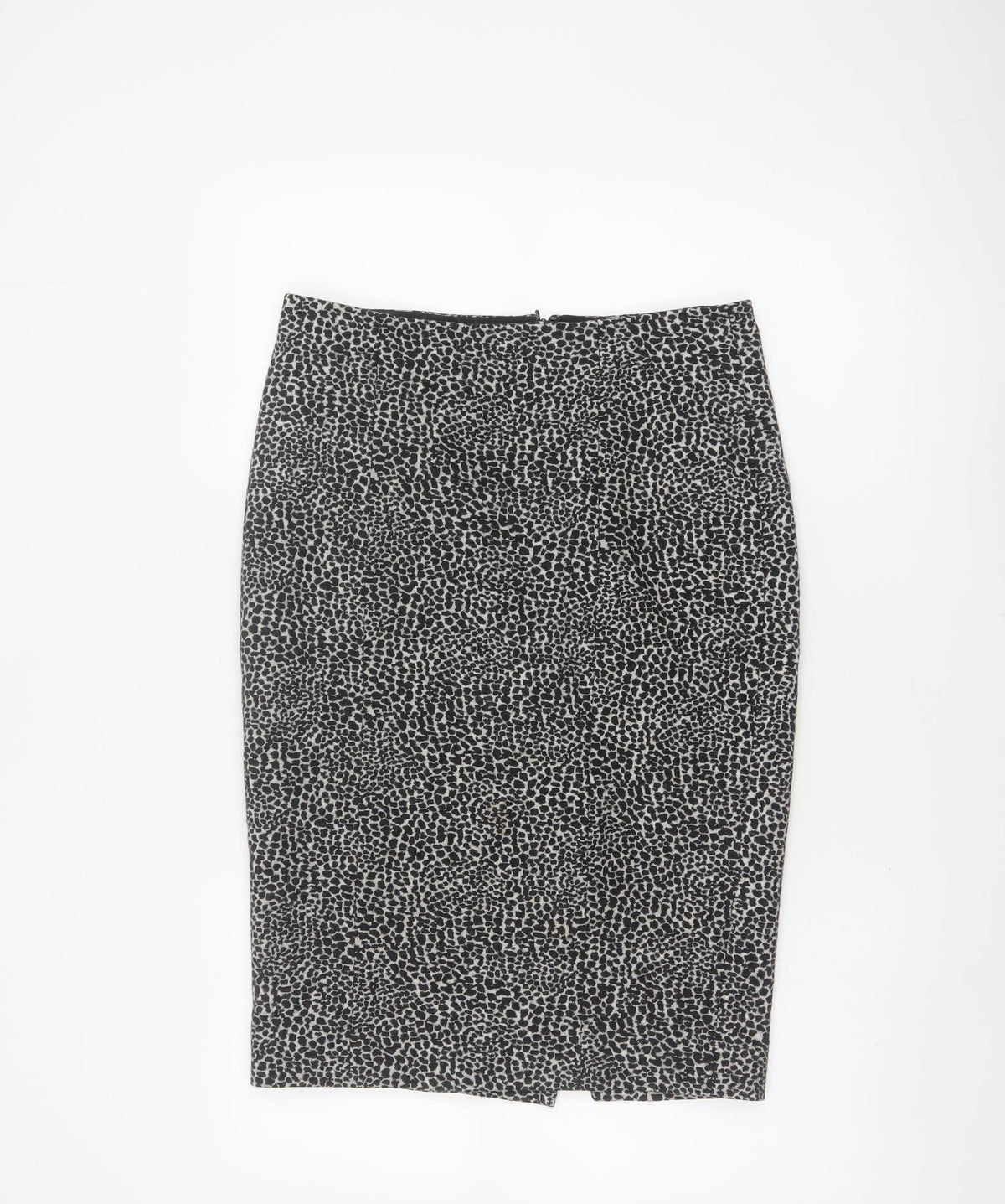 Lobbs London Women Grey Leopard Print Pencil Skirt UK 10 Knee Length