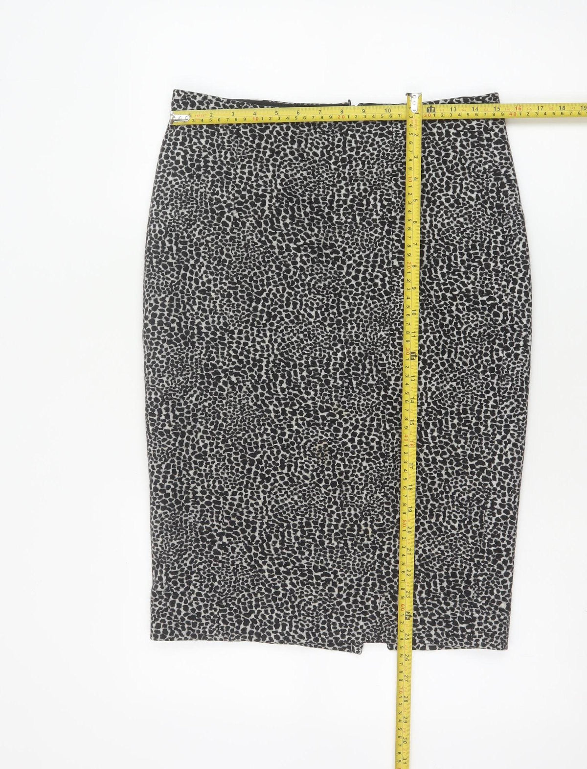 Lobbs London Women Grey Leopard Print Pencil Skirt UK 10 Knee Length