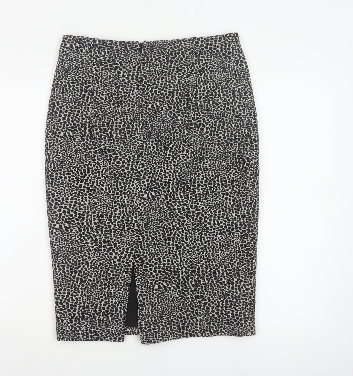 Lobbs London Women Grey Leopard Print Pencil Skirt UK 10 Knee Length