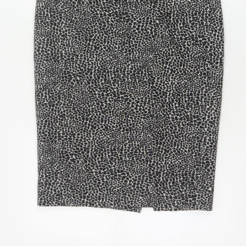 Lobbs London Women Grey Leopard Print Pencil Skirt UK 10 Knee Length