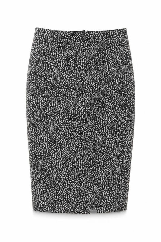 Lobbs London Women Grey Leopard Print Pencil Skirt UK 10 Knee Length