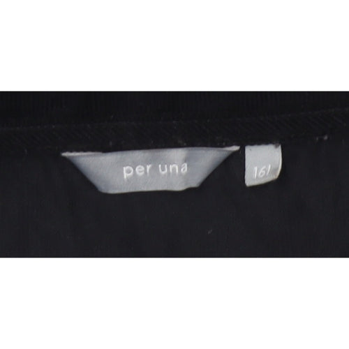 Per Una Women’s Black UK 16 Velvet Midi Trumpet Skirt Flared Hem