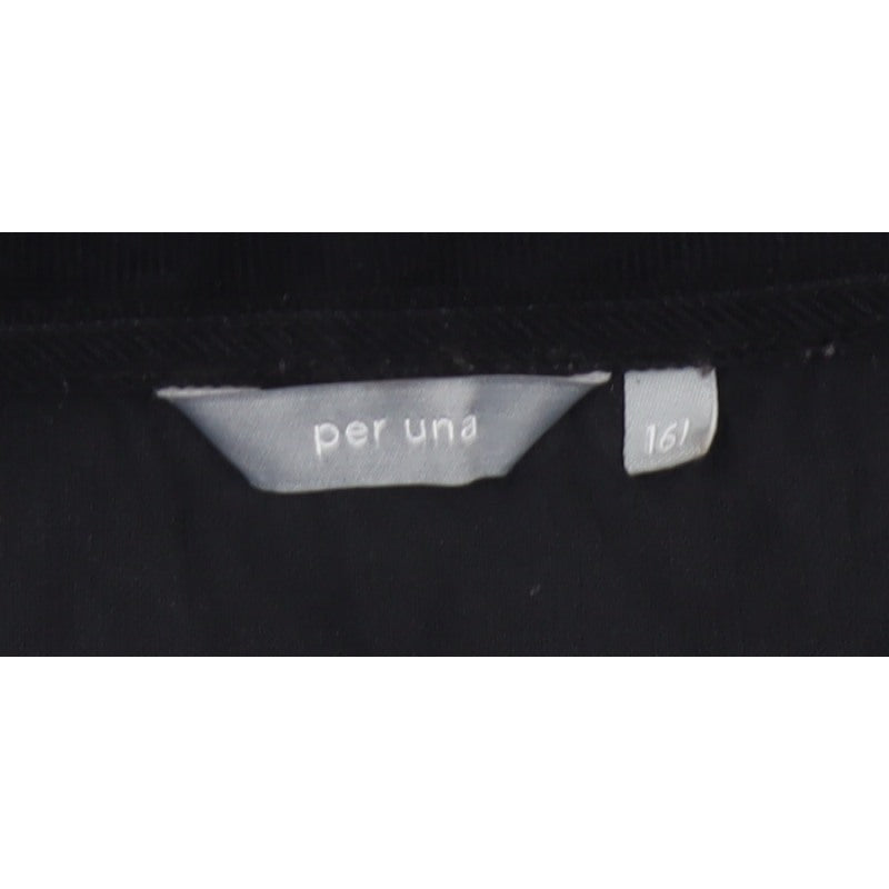 Per Una Women’s Black UK 16 Velvet Midi Trumpet Skirt Flared Hem