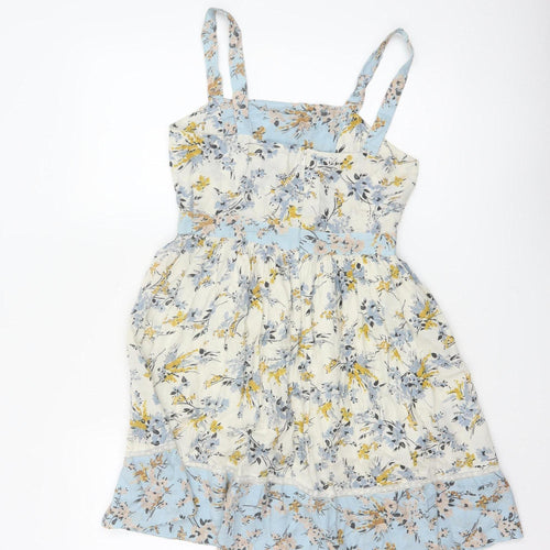 Miss Selfridge Women Blue Floral Fit & Flare Petite UK 8 Dress