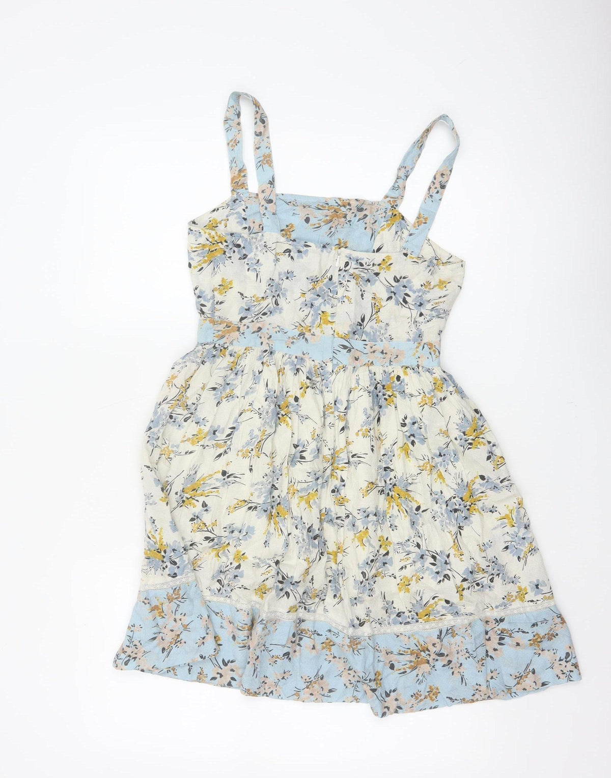 Miss Selfridge Women Blue Floral Fit & Flare Petite UK 8 Dress