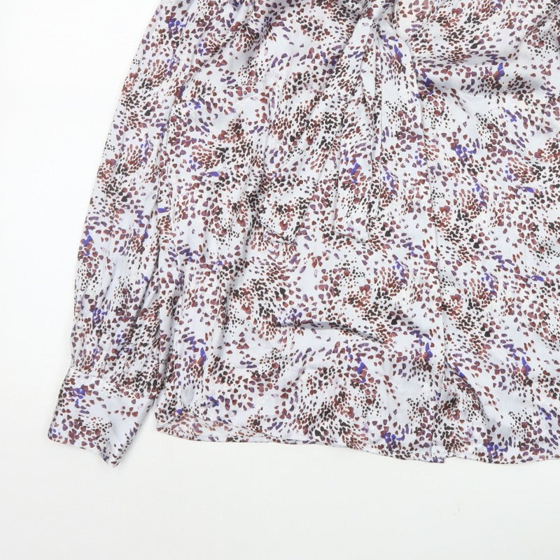 Marks & Spencer Women’s Multicoloured Size 12 Animal Print Wrap Blouse