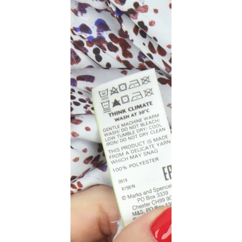 Marks & Spencer Women’s Multicoloured Size 12 Animal Print Wrap Blouse