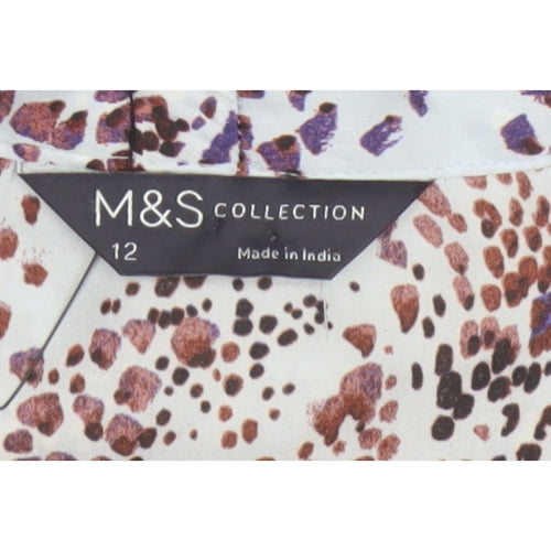 Marks & Spencer Women’s Multicoloured Size 12 Animal Print Wrap Blouse