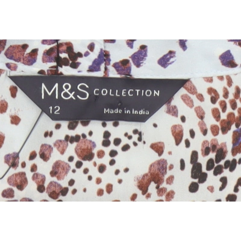 Marks & Spencer Women’s Multicoloured Size 12 Animal Print Wrap Blouse