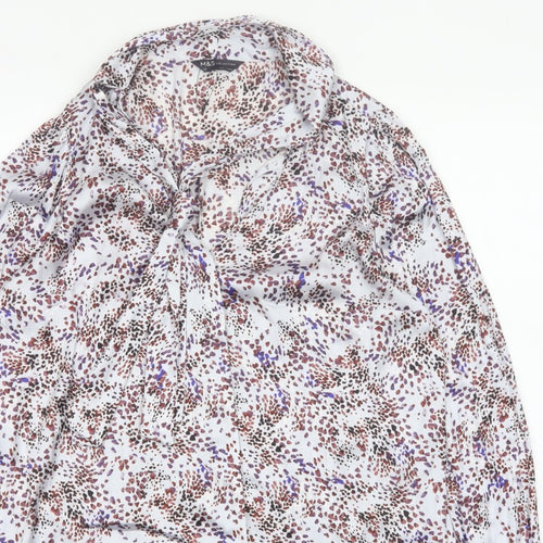 Marks & Spencer Women’s Multicoloured Size 12 Animal Print Wrap Blouse