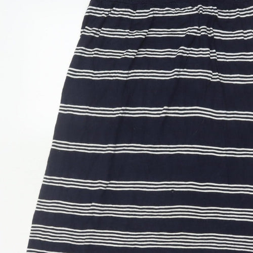 Fat Face Women's Navy White Stripe Maxi Skirt Size 10 Elastic Waist
