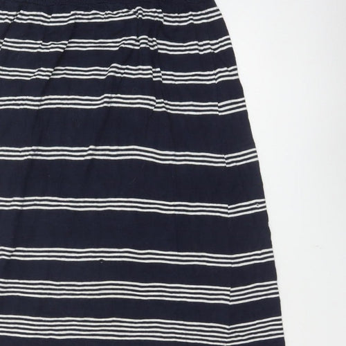 Fat Face Women's Navy White Stripe Maxi Skirt Size 10 Elastic Waist