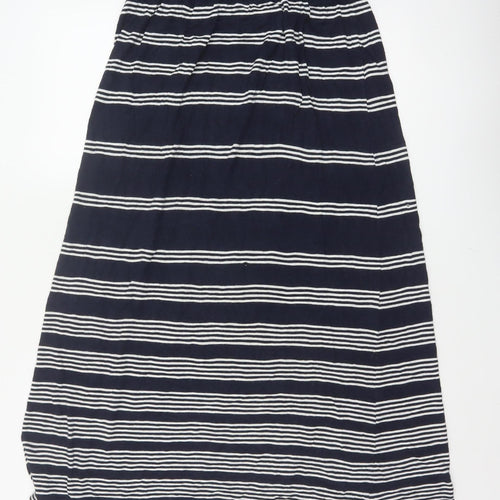 Fat Face Women's Navy White Stripe Maxi Skirt Size 10 Elastic Waist