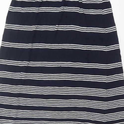 Fat Face Women's Navy White Stripe Maxi Skirt Size 10 Elastic Waist