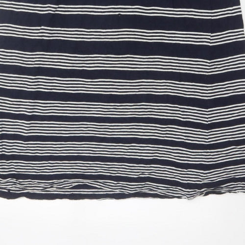 Fat Face Women's Navy White Stripe Maxi Skirt Size 10 Elastic Waist