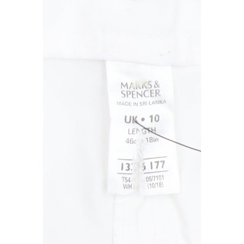 Marks & Spencer Women White UK 10 Cargo Mini Skirt Pockets Buckle
