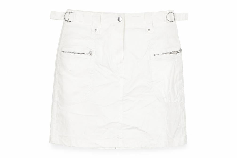 Marks & Spencer Women White UK 10 Cargo Mini Skirt Pockets Buckle
