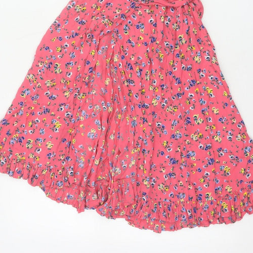M&S x Ghost Women’s Pink Floral UK 8 Knee Length Wrap Dress Belted
