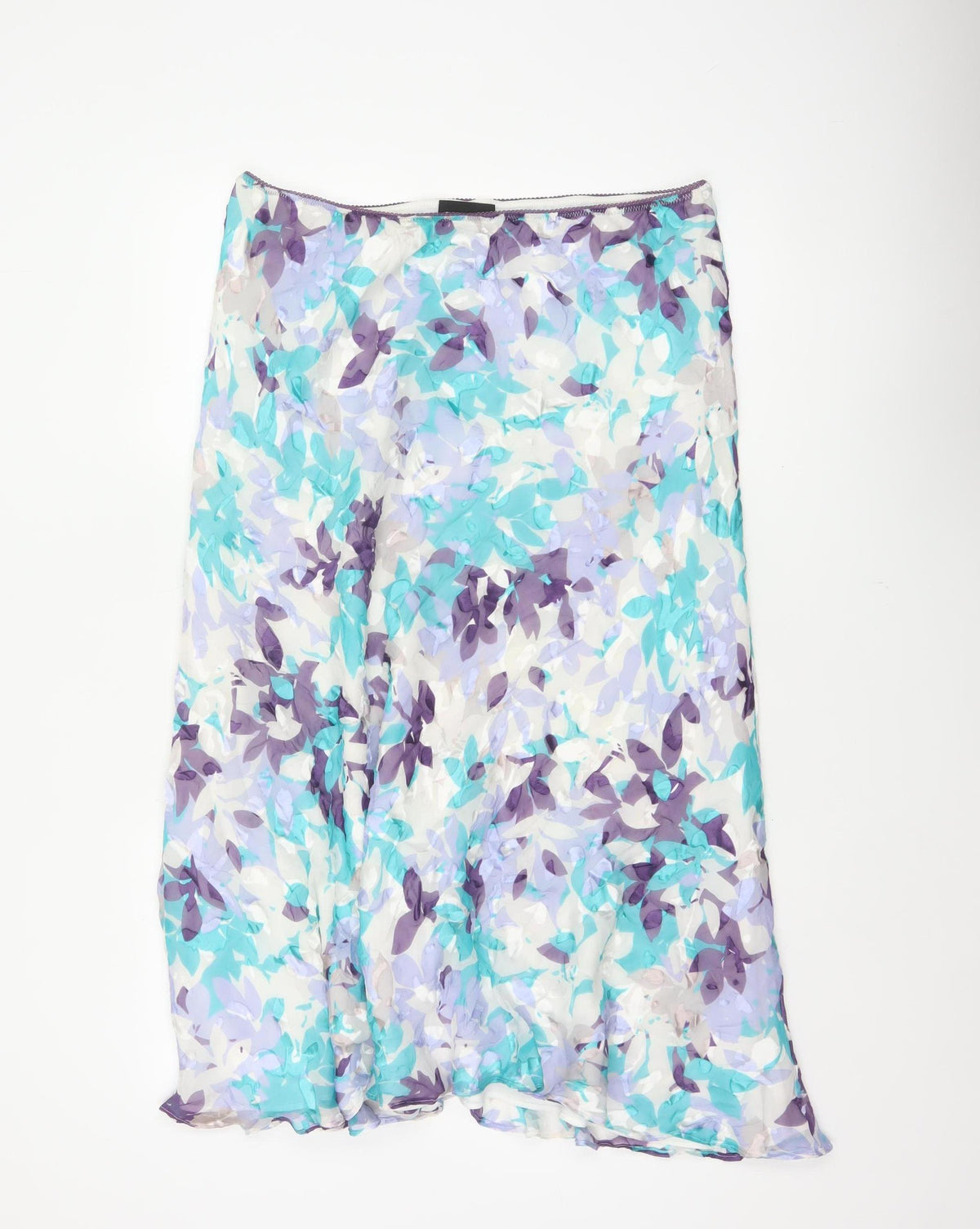 Jacques Vert Women's Multicoloured UK 16 Floral Silk Blend Flare Long Skirt