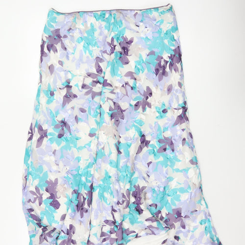Jacques Vert Women's Multicoloured UK 16 Floral Silk Blend Flare Long Skirt