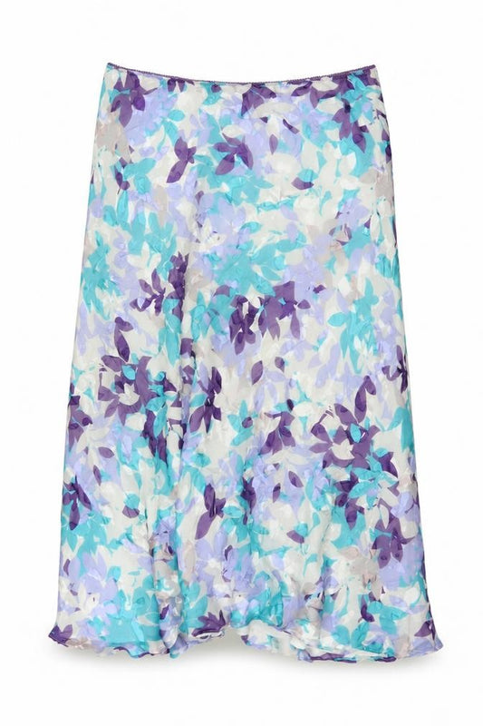 Jacques Vert Women's Multicoloured UK 16 Floral Silk Blend Flare Long Skirt