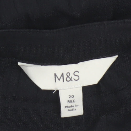 Marks and Spencer Women Black UK 20 Sequin Floral Button-Up Blouse