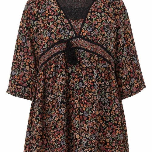 Wallis Women Multicoloured Size 18 Floral Kimono Sleeve Tie Blouse