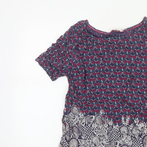 White Stuff Women’s Multicoloured Size 10 Floral Short Sleeve Blouse