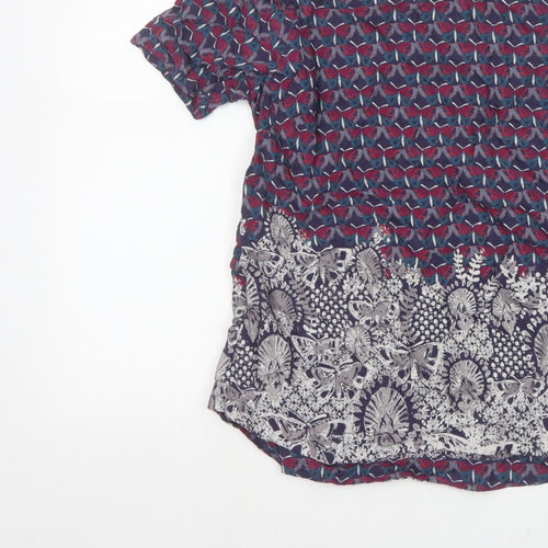 White Stuff Women’s Multicoloured Size 10 Floral Short Sleeve Blouse