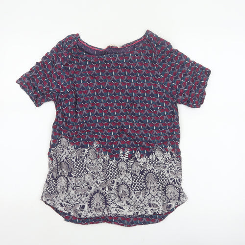 White Stuff Women’s Multicoloured Size 10 Floral Short Sleeve Blouse