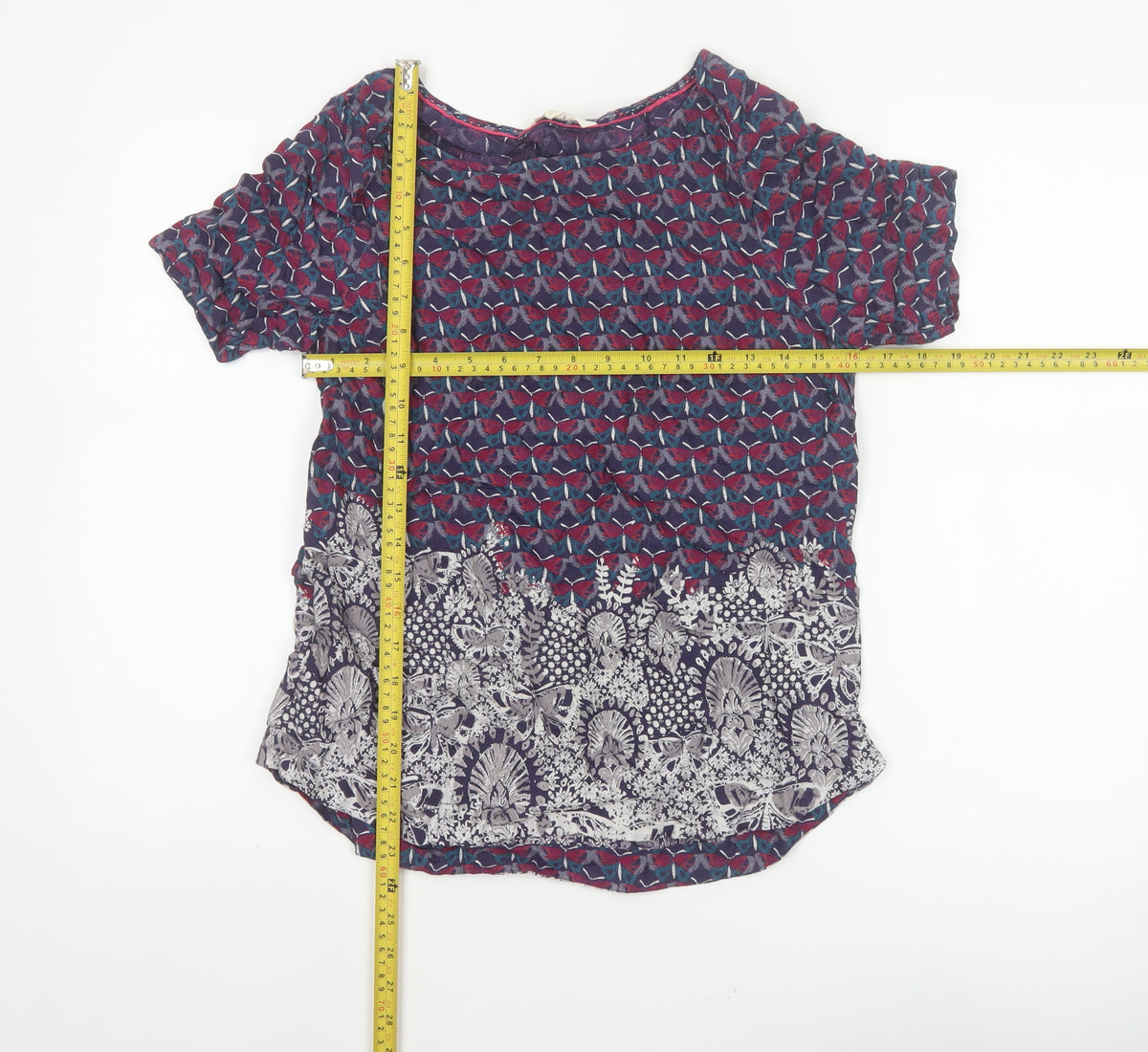 White Stuff Women’s Multicoloured Size 10 Floral Short Sleeve Blouse